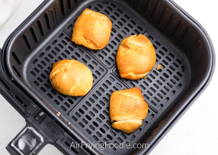 Air Fried Tagalongs cooked and in the bottom of the Air Fryer Basket.