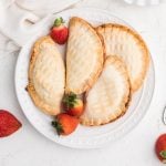 Strawberry Cream Cheese Hand Pies made in the Air Fryer on a white plate