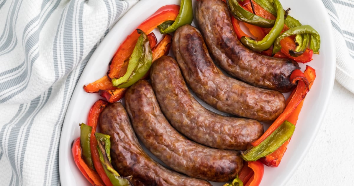 Air Fryer Brats and Peppers Air Frying Foodie