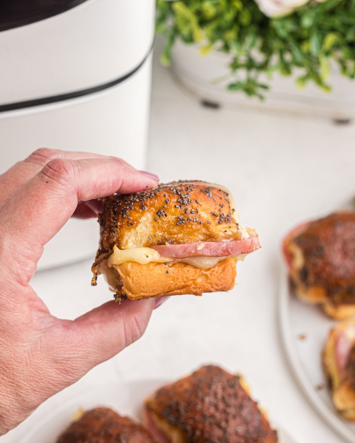 Air Fryer Ham and Cheese Sliders | Air Frying Foodie