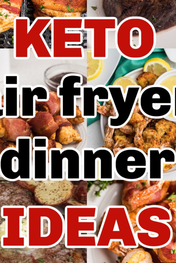 Collage of photos for keto dinner ideas for the air fryer