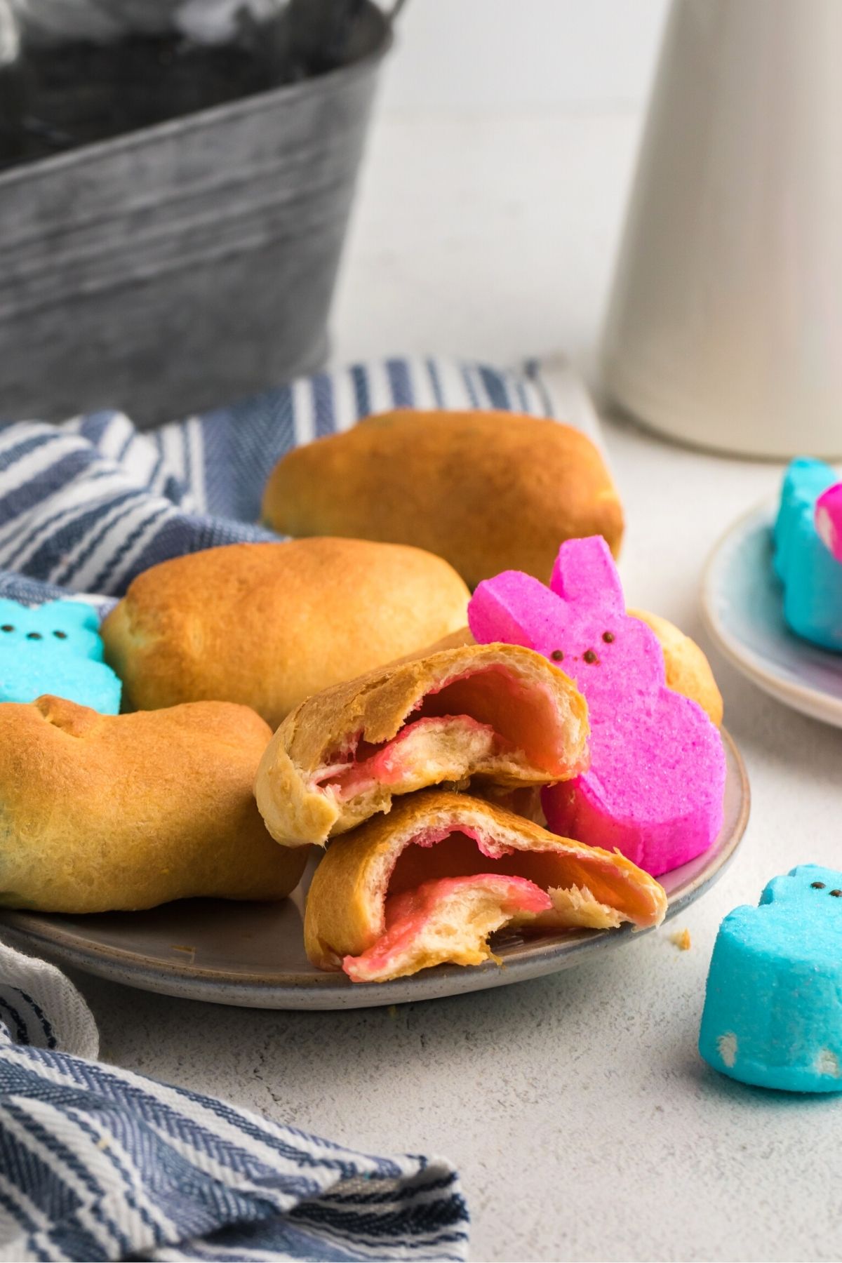 Golden Crispy Peeps 2 golden fried rolls filled with melted marshmallows