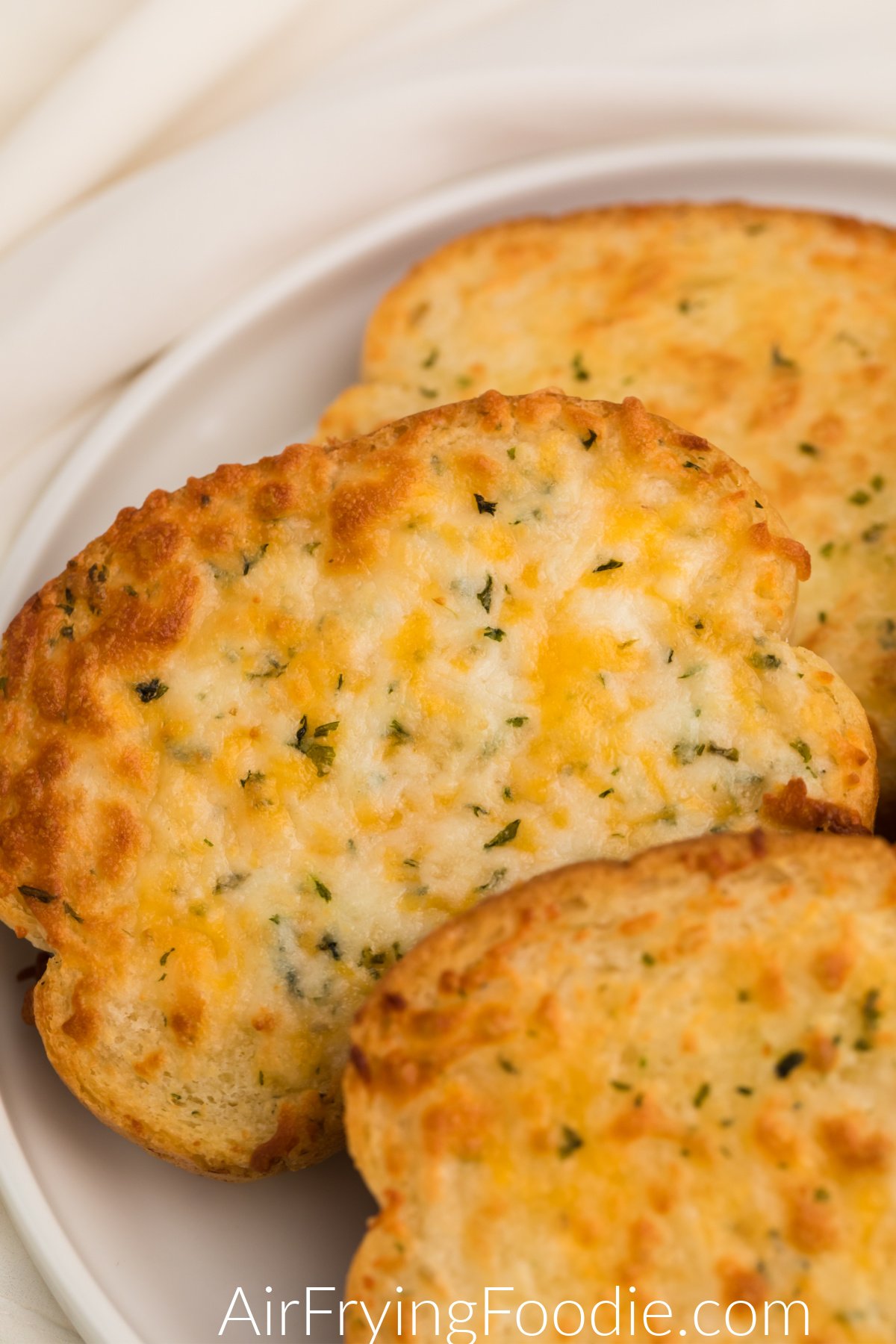 Air Fryer Texas Toast on a plate and ready to serve. 