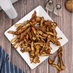air fryer Potato peelings on a plate ready to eat.