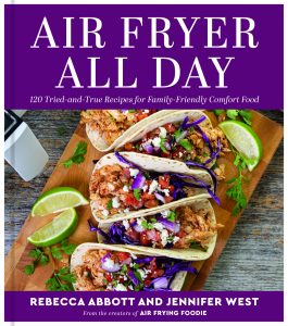 Book cover for air fryer all day cookbook.