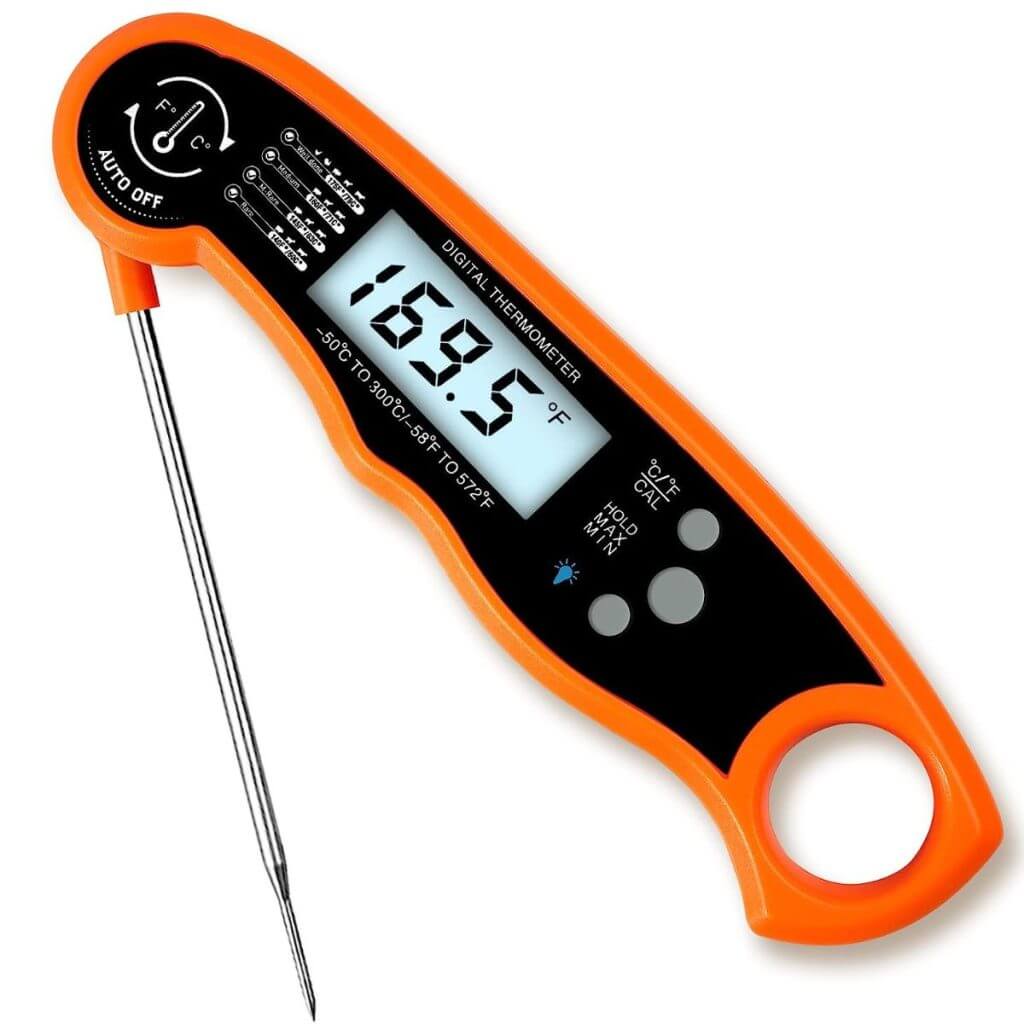 Orange instant read thermometer