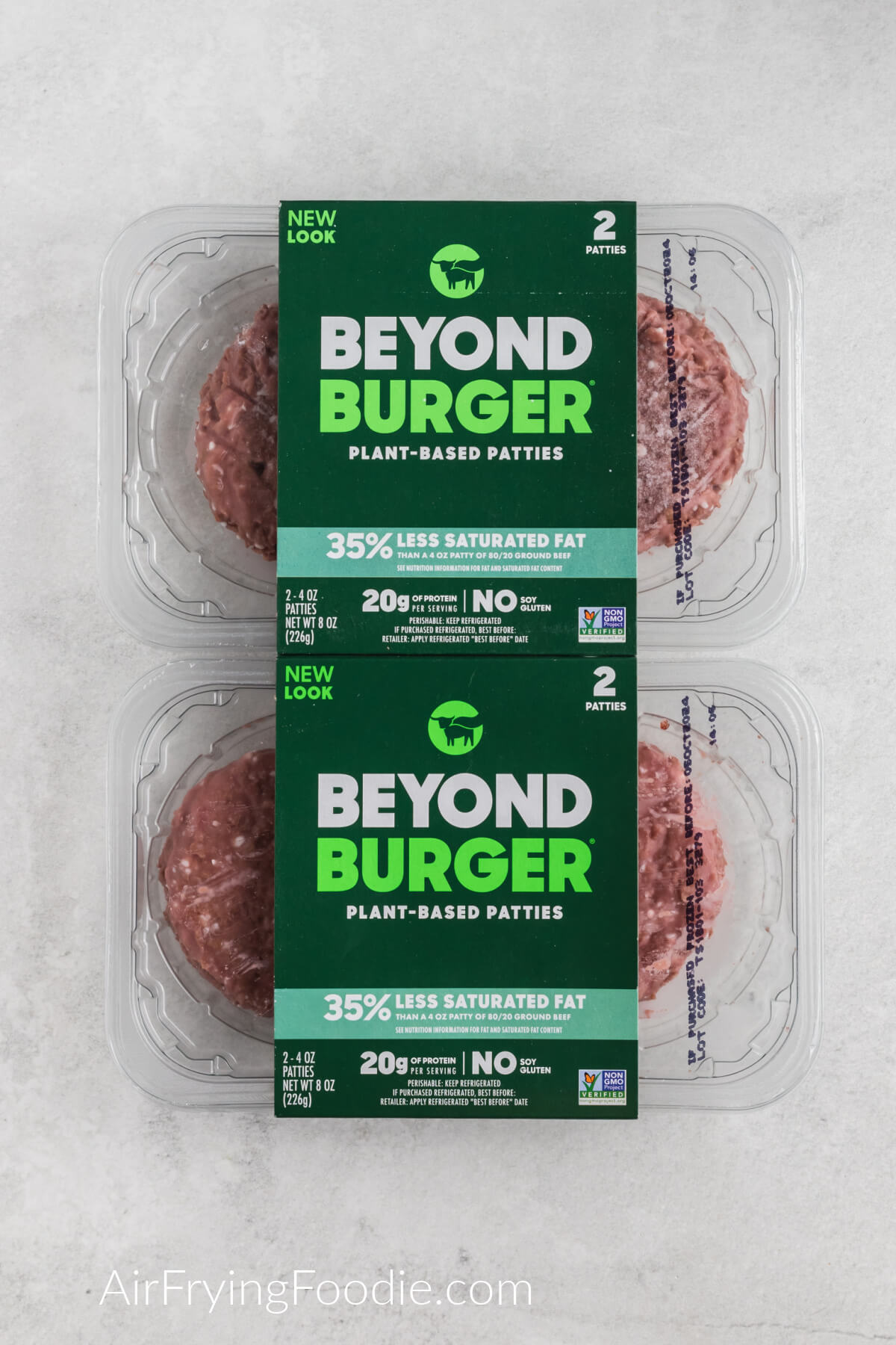 Beyond Burgers in packaging ready for cooking. 