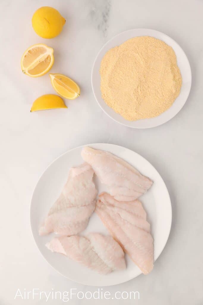 Three ingredient air fryer catfish - ingredients needed to make catfish in the air fryer. 